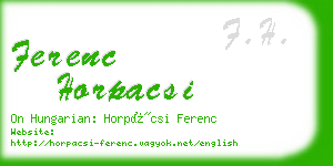 ferenc horpacsi business card